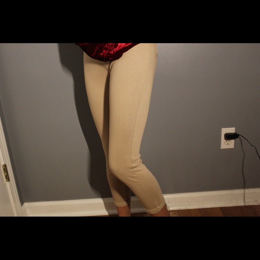 Cuffed Khaki Jeggings